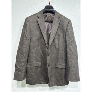 Lauren Ralph Lauren Mens 42L Brown Tweed Plaid Blazer Sport Coat 42 Long Wool